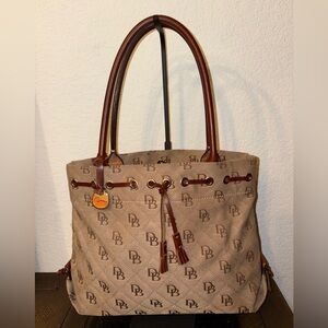 Dooney & Bourke Tan and Brown Logo Tote